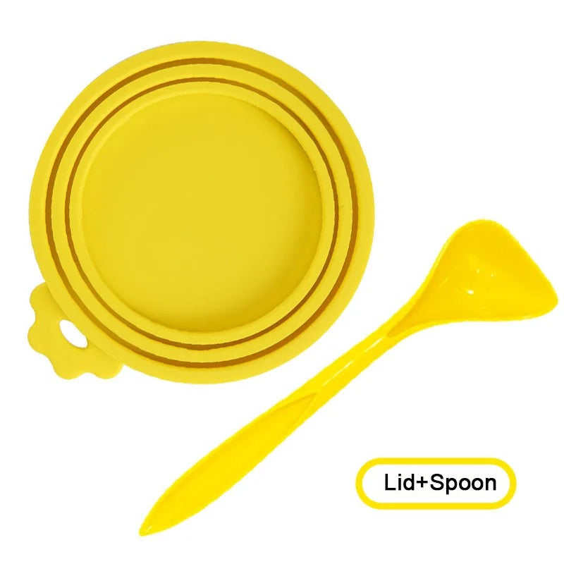 Pet Can Cover & Spoon Set – Reusable Lid & Scoop for Dog & Cat Food Cans