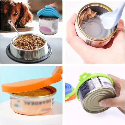 Pet Can Cover & Spoon Set – Reusable Lid & Scoop for Dog & Cat Food Cans